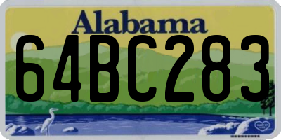 AL license plate 64BC283