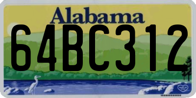 AL license plate 64BC312