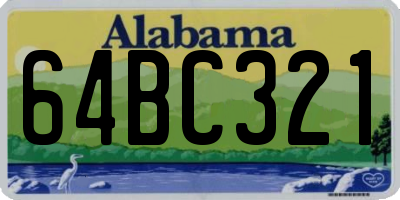 AL license plate 64BC321