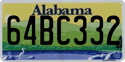 AL license plate 64BC332