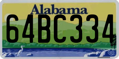 AL license plate 64BC334