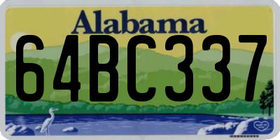 AL license plate 64BC337