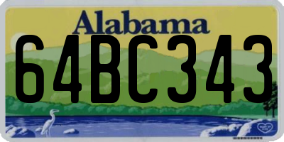 AL license plate 64BC343