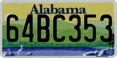 AL license plate 64BC353