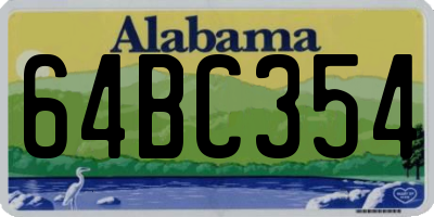 AL license plate 64BC354