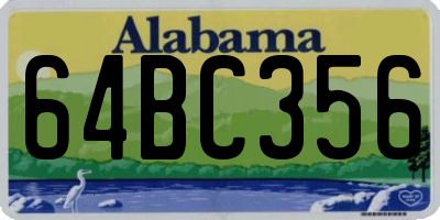 AL license plate 64BC356