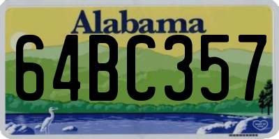 AL license plate 64BC357