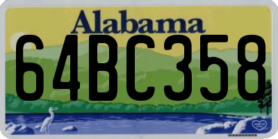 AL license plate 64BC358