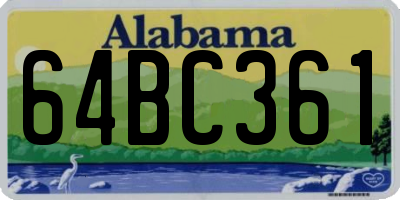 AL license plate 64BC361