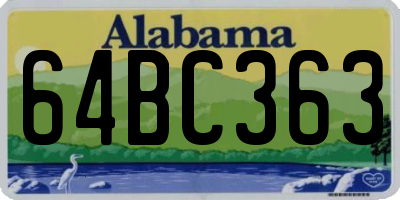 AL license plate 64BC363