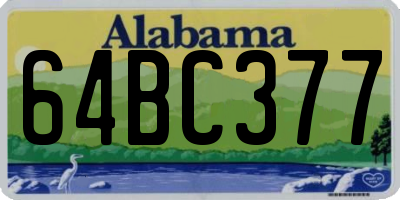 AL license plate 64BC377