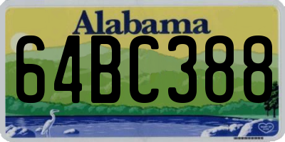 AL license plate 64BC388