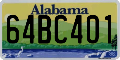AL license plate 64BC401