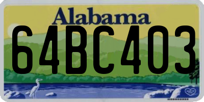 AL license plate 64BC403