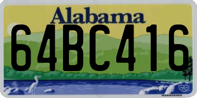 AL license plate 64BC416