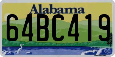 AL license plate 64BC419