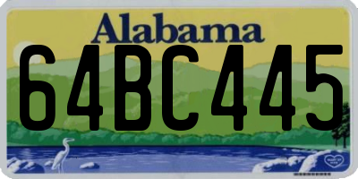 AL license plate 64BC445