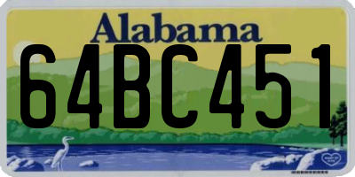 AL license plate 64BC451