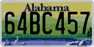 AL license plate 64BC457