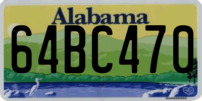 AL license plate 64BC470