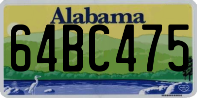 AL license plate 64BC475