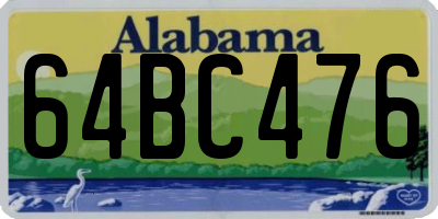 AL license plate 64BC476