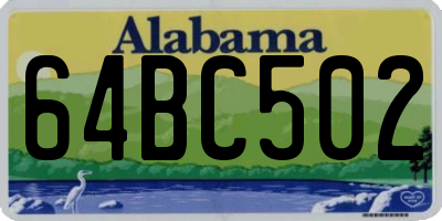AL license plate 64BC502