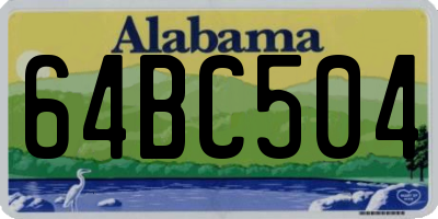 AL license plate 64BC504
