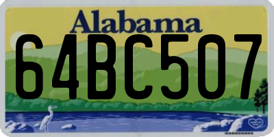 AL license plate 64BC507