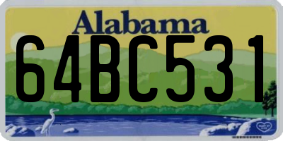 AL license plate 64BC531