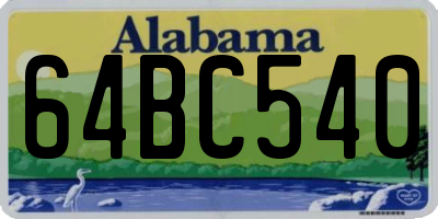 AL license plate 64BC540