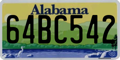 AL license plate 64BC542