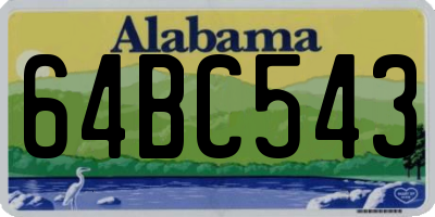 AL license plate 64BC543