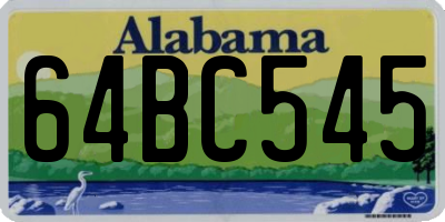 AL license plate 64BC545