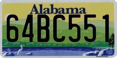AL license plate 64BC551