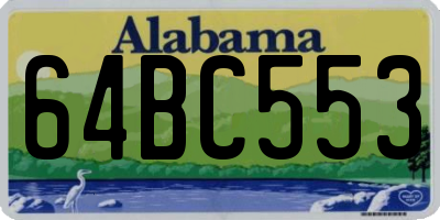 AL license plate 64BC553