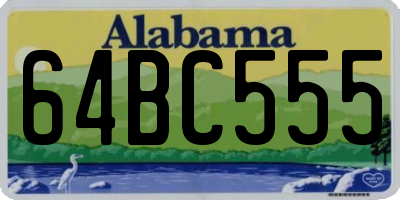 AL license plate 64BC555