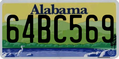 AL license plate 64BC569