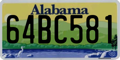 AL license plate 64BC581