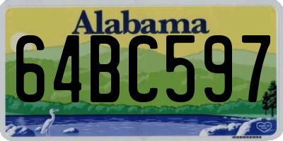 AL license plate 64BC597