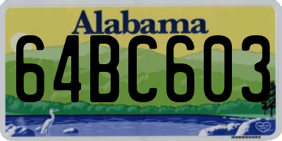 AL license plate 64BC603
