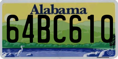 AL license plate 64BC610