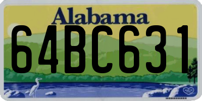 AL license plate 64BC631