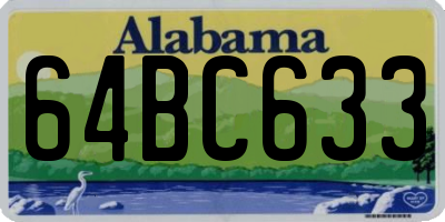 AL license plate 64BC633