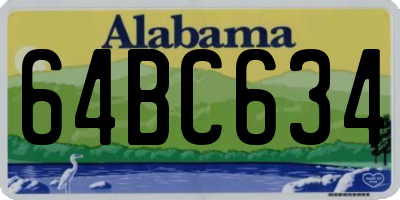 AL license plate 64BC634