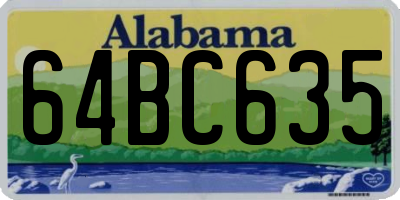 AL license plate 64BC635