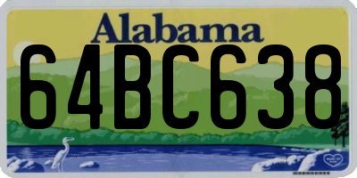 AL license plate 64BC638