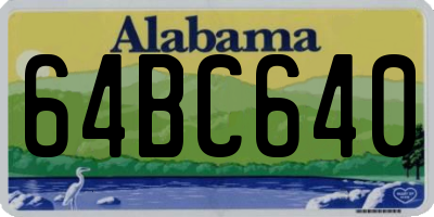 AL license plate 64BC640