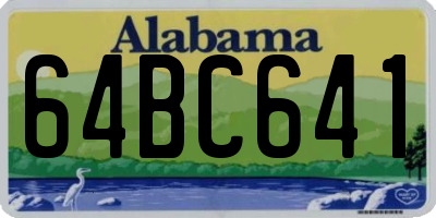 AL license plate 64BC641