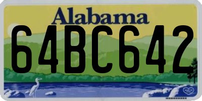 AL license plate 64BC642